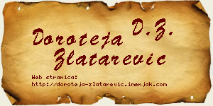 Doroteja Zlatarević vizit kartica